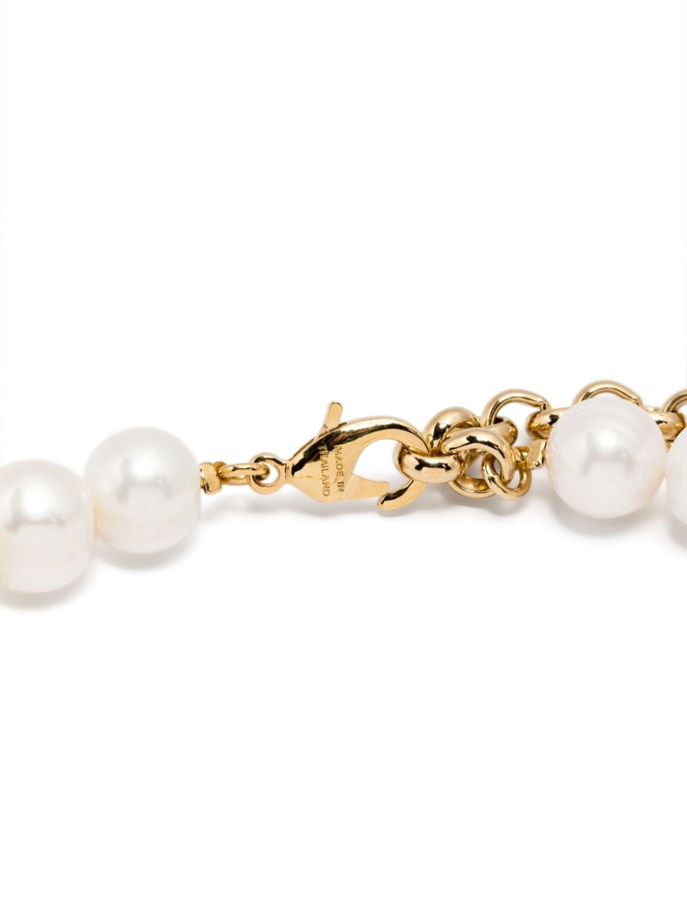 Shop Casablanca Gradient Flower Pearl Necklace In White
