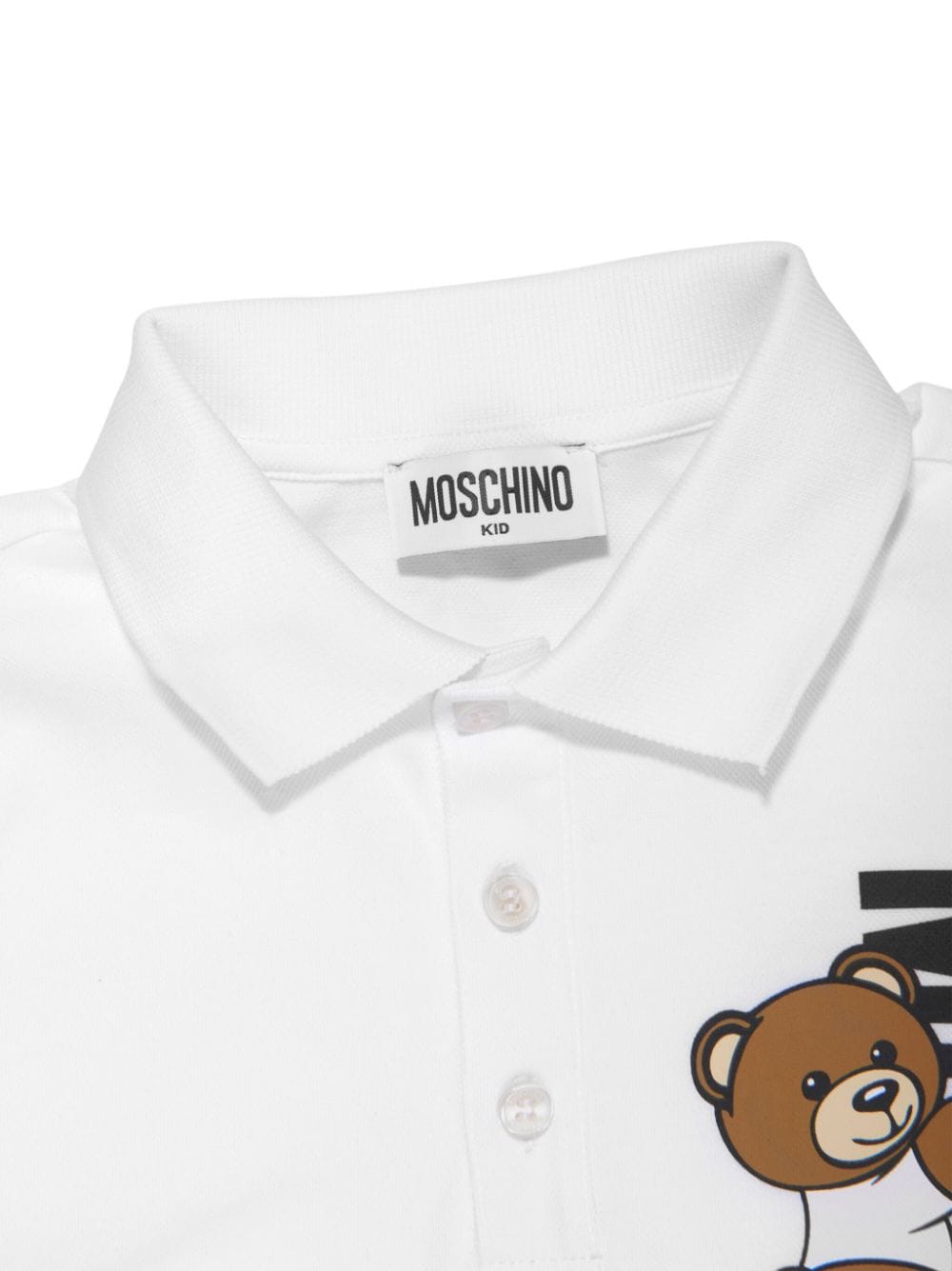Moschino Kids Poloshirt met teddybeerprint Wit