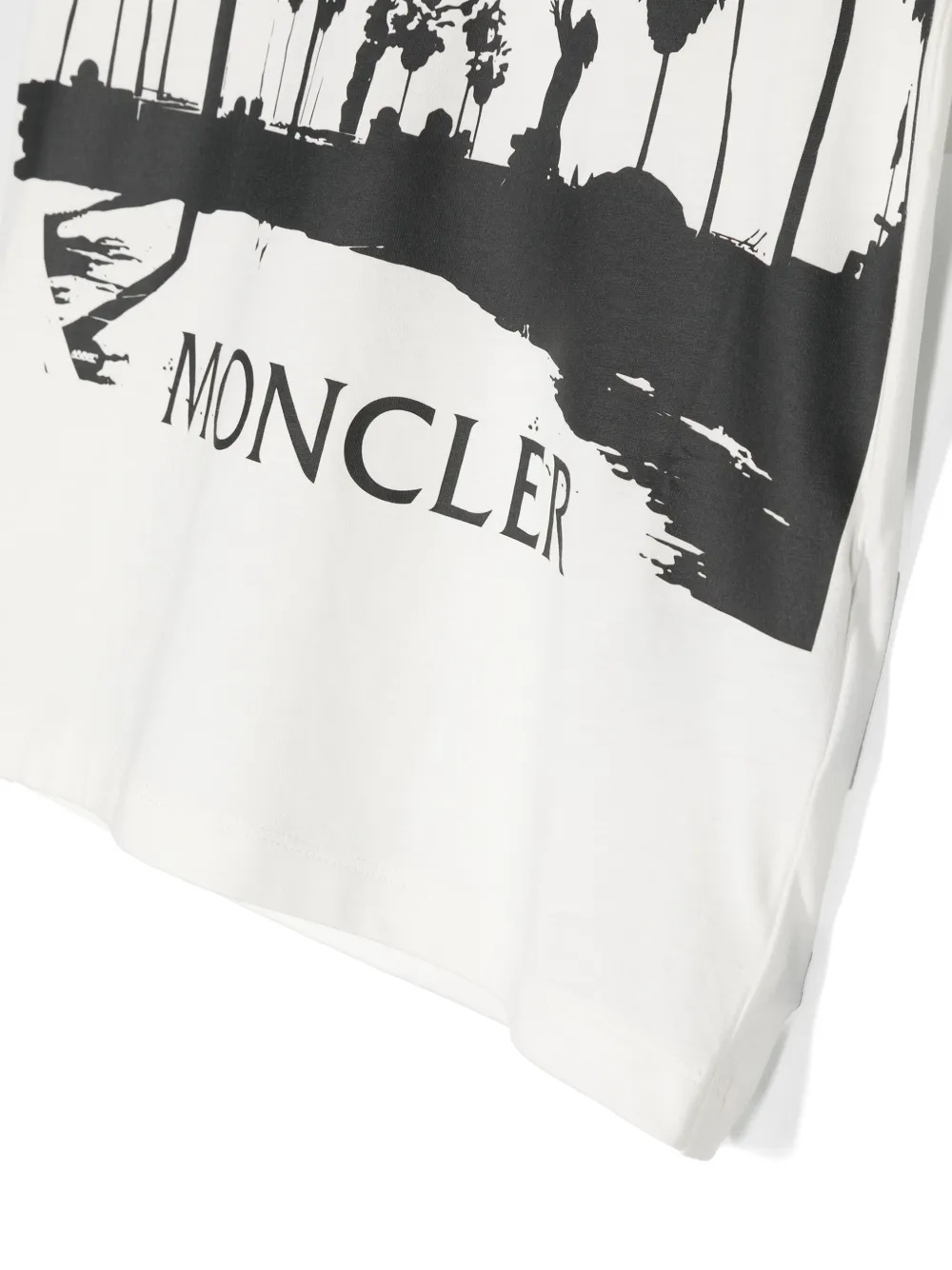 Moncler Enfant Katoenen T-shirt met logoprint Wit
