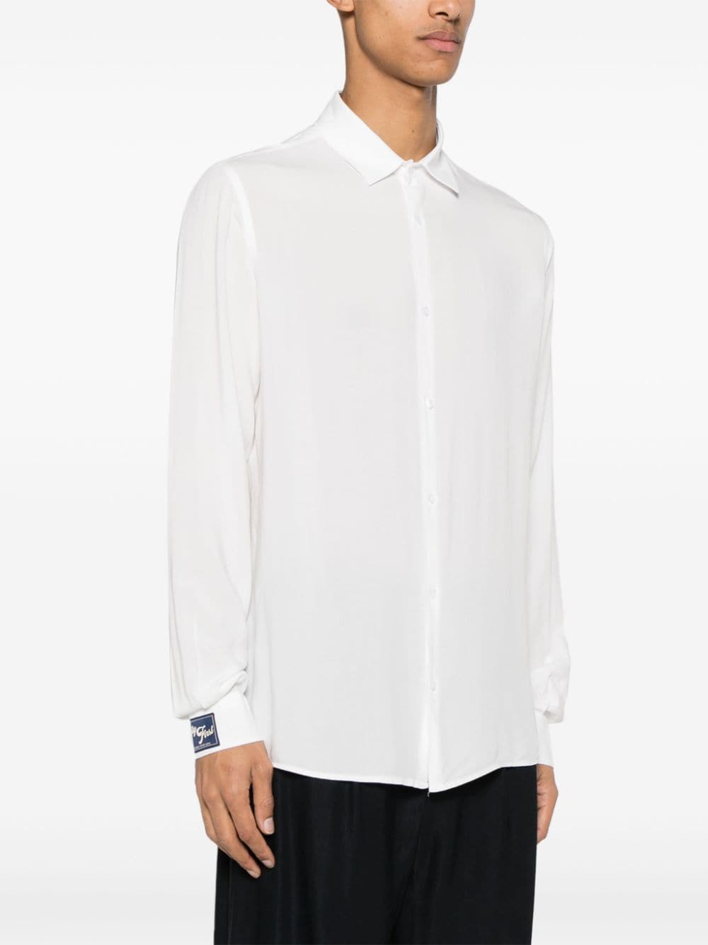 Shop Family First Semi-sheer Long-sleeve Shirt In White