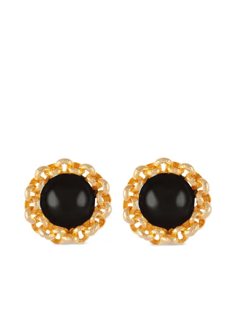 Susan Caplan Vintage 1980s pre-owned cabochon-embellished clip-on earrings