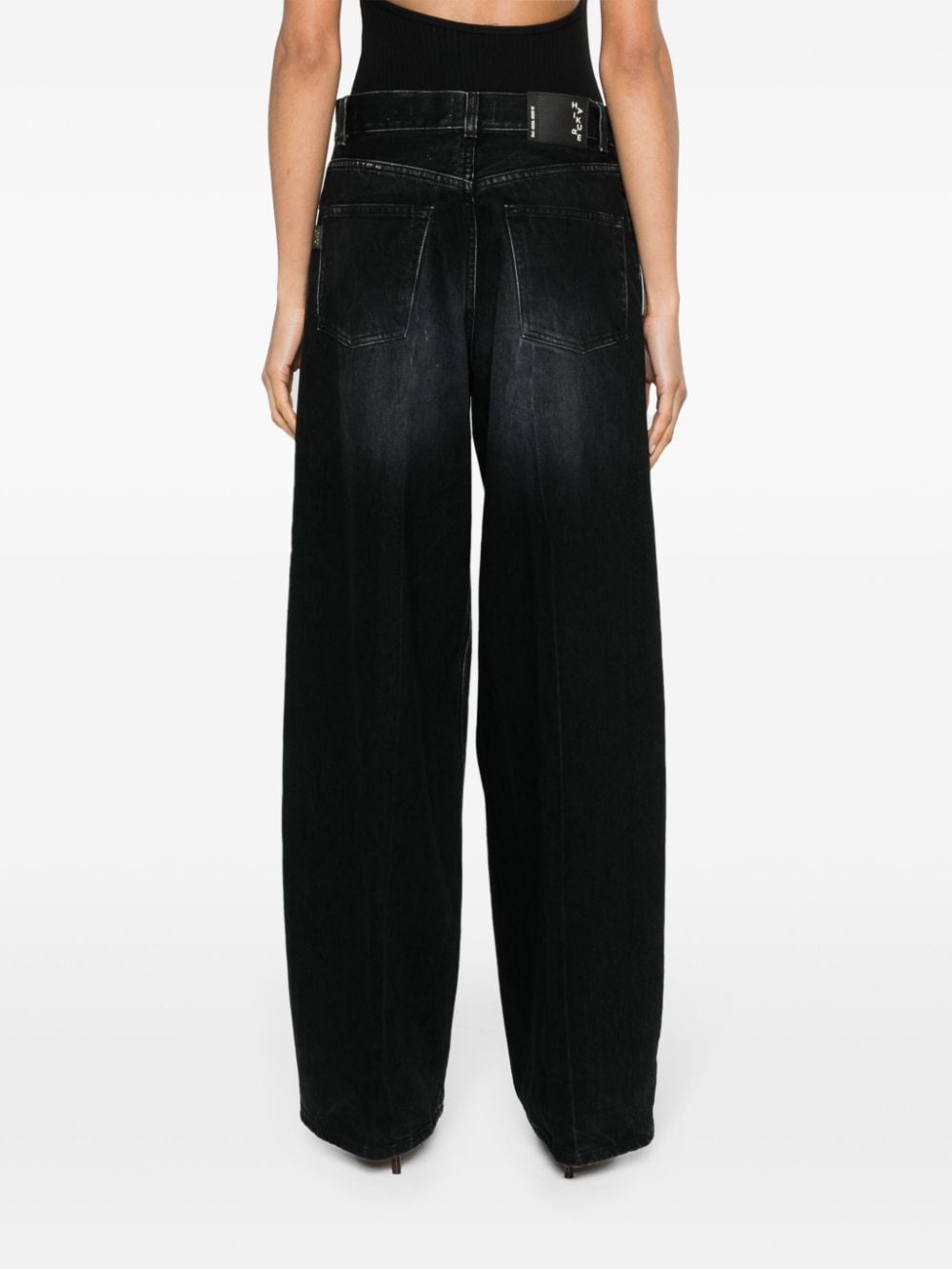 Haikure Bethany Zip jeans met wijde pijpen Zwart