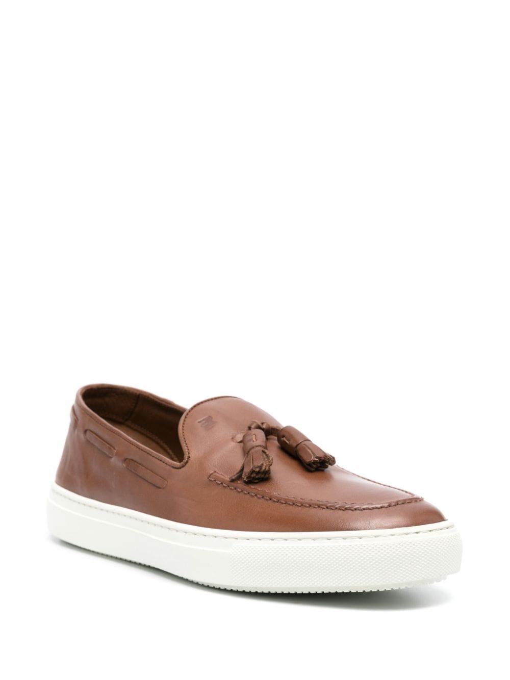 Shop Fratelli Rossetti Tassel-detail Leather Loafers In Brown