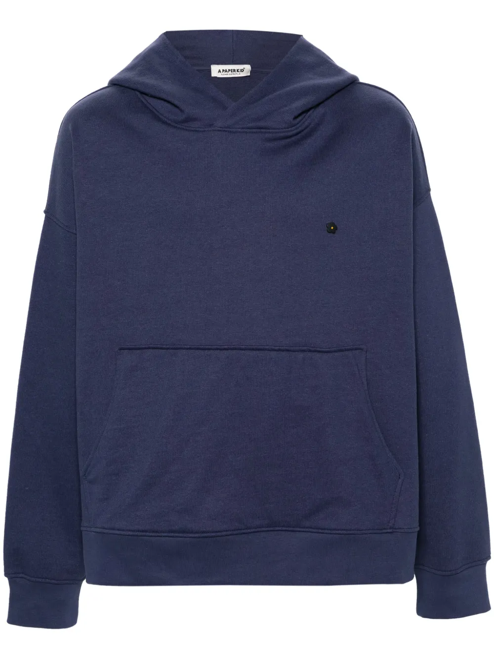 Shop A Paper Kid Logo-plaque Cotton Hoodie In Blue