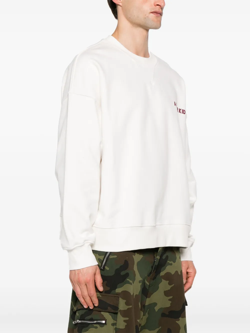 A Paper Kid Sweater met logoprint Beige