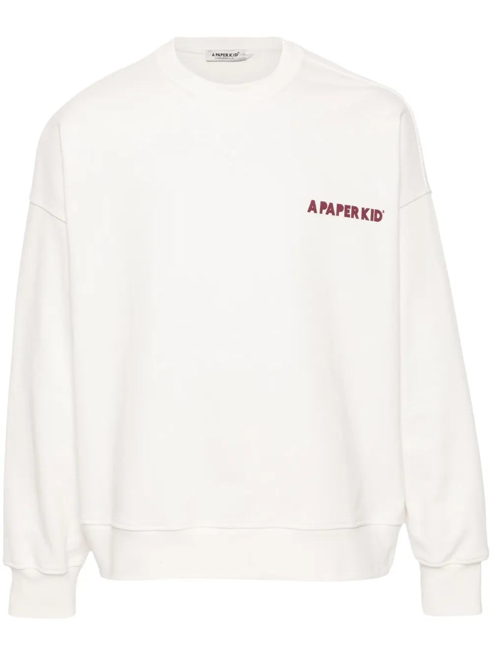 A Paper Kid Logo-print Cotton Sweatshirt In Neutrals