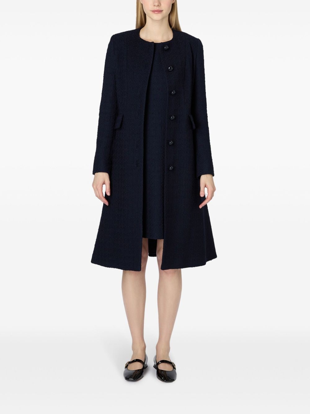Shop Jane Sonnet Tweed Coat In Blue