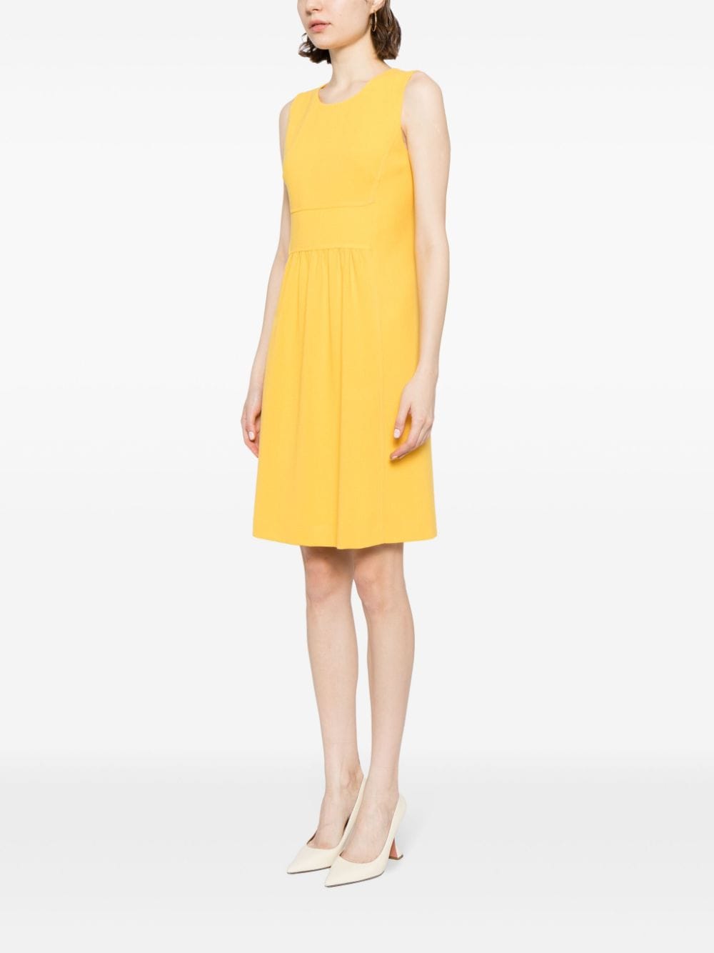 Shop Jane Kendal Wool-crepe Shift Dress In Yellow