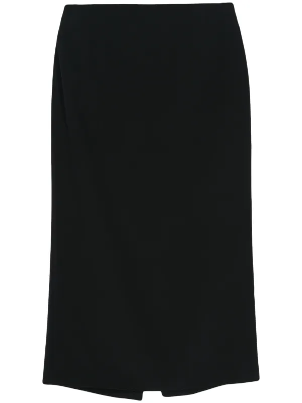 Gabriela Hearst Manuela Crepe Midi Skirt in Black