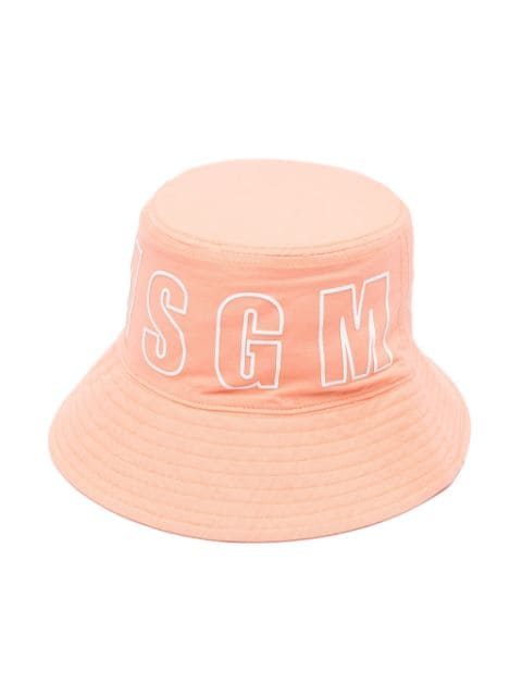 MSGM Kids logo-print bucket hat