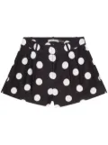 alice + olivia polka-dot crepe mini shorts - Black