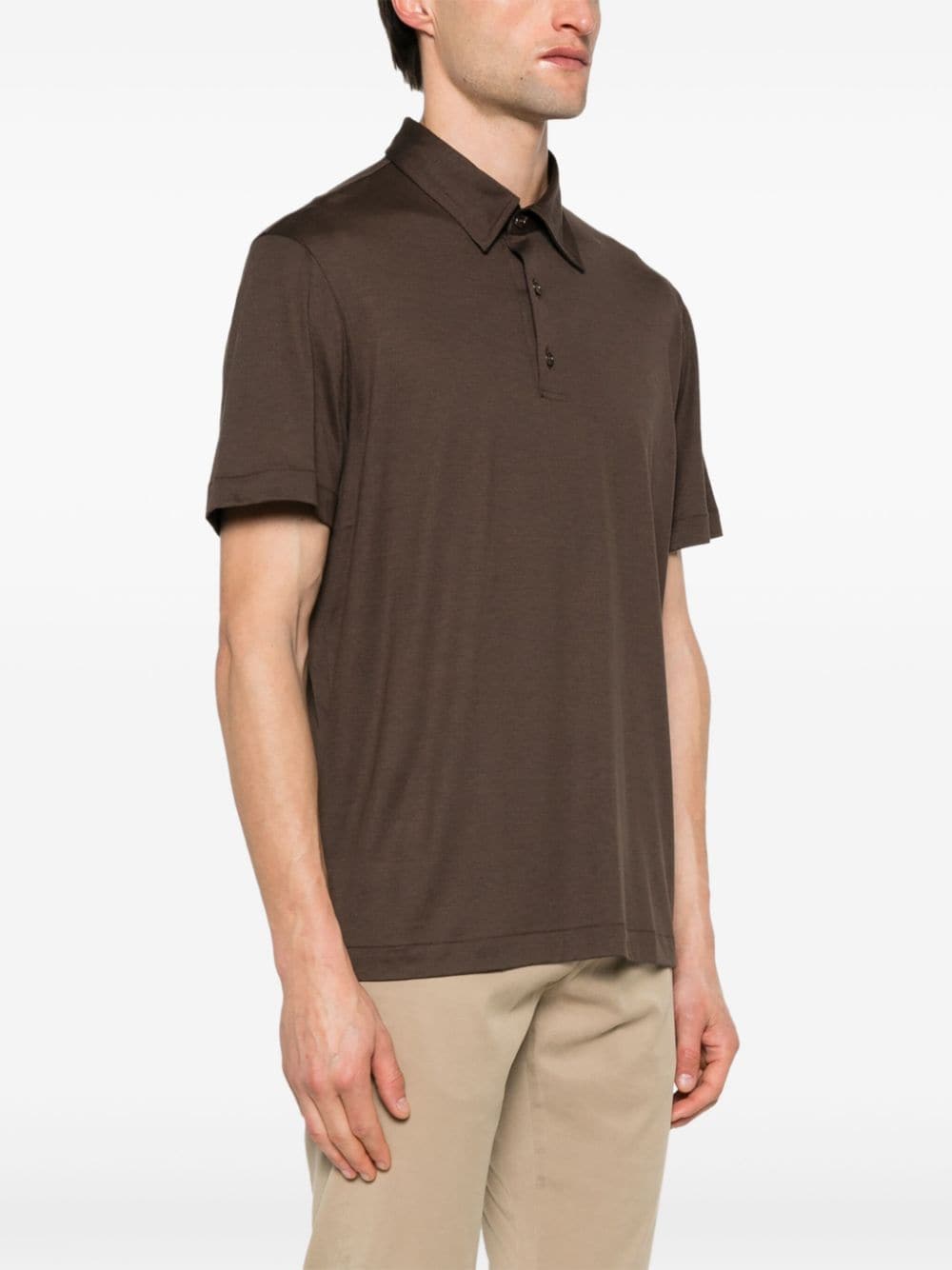 Shop Brioni Short-sleeves Polo Shirt In Brown