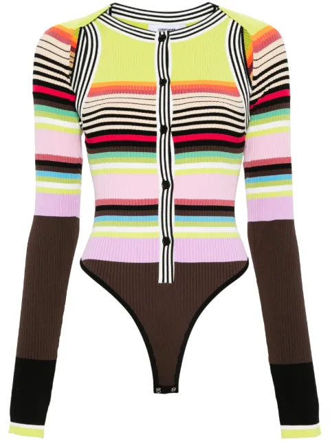 Christopher John Rogers striped knitted bodysuit and bolero 