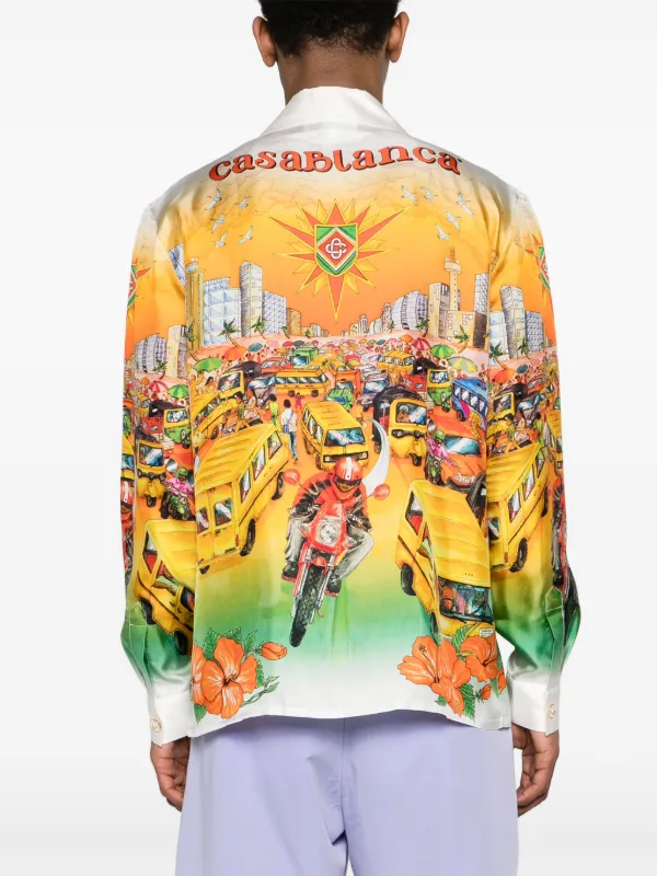 Casablanca シルクシャツ Casablanca モノグラム シルクシャツ ＆ ショートパンツ／関送込
