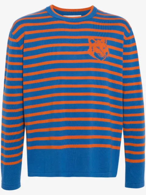 Maison Kitsuné intarsiastickad tröja med logotyp