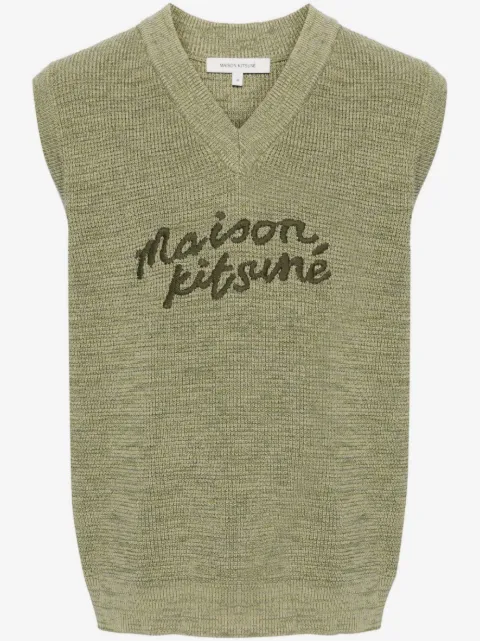 Maison Kitsuné väst med broderad logotyp