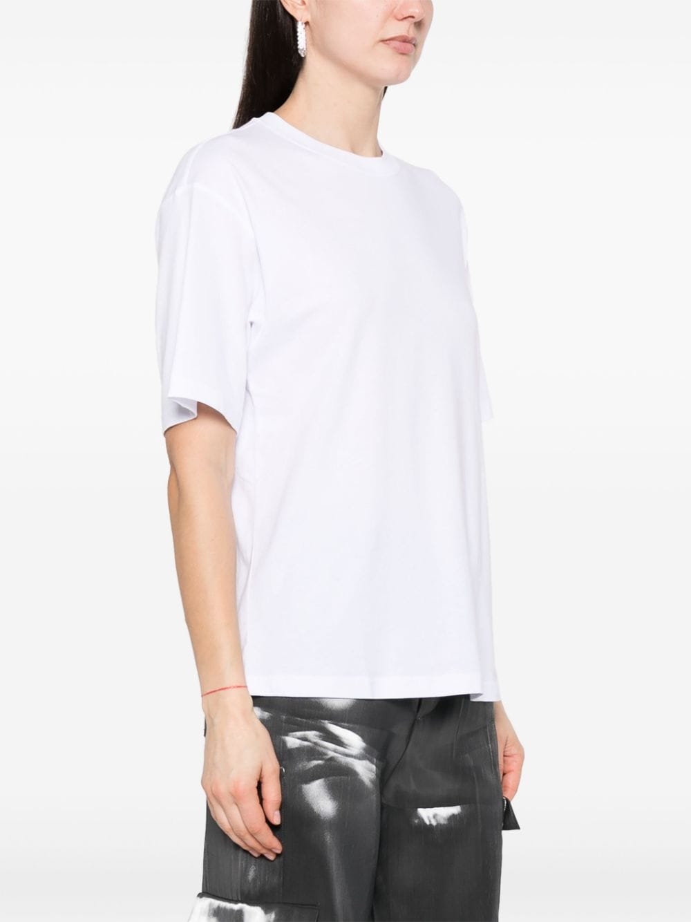 Shop Sportmax Crew-neck Cotton T-shirt In White