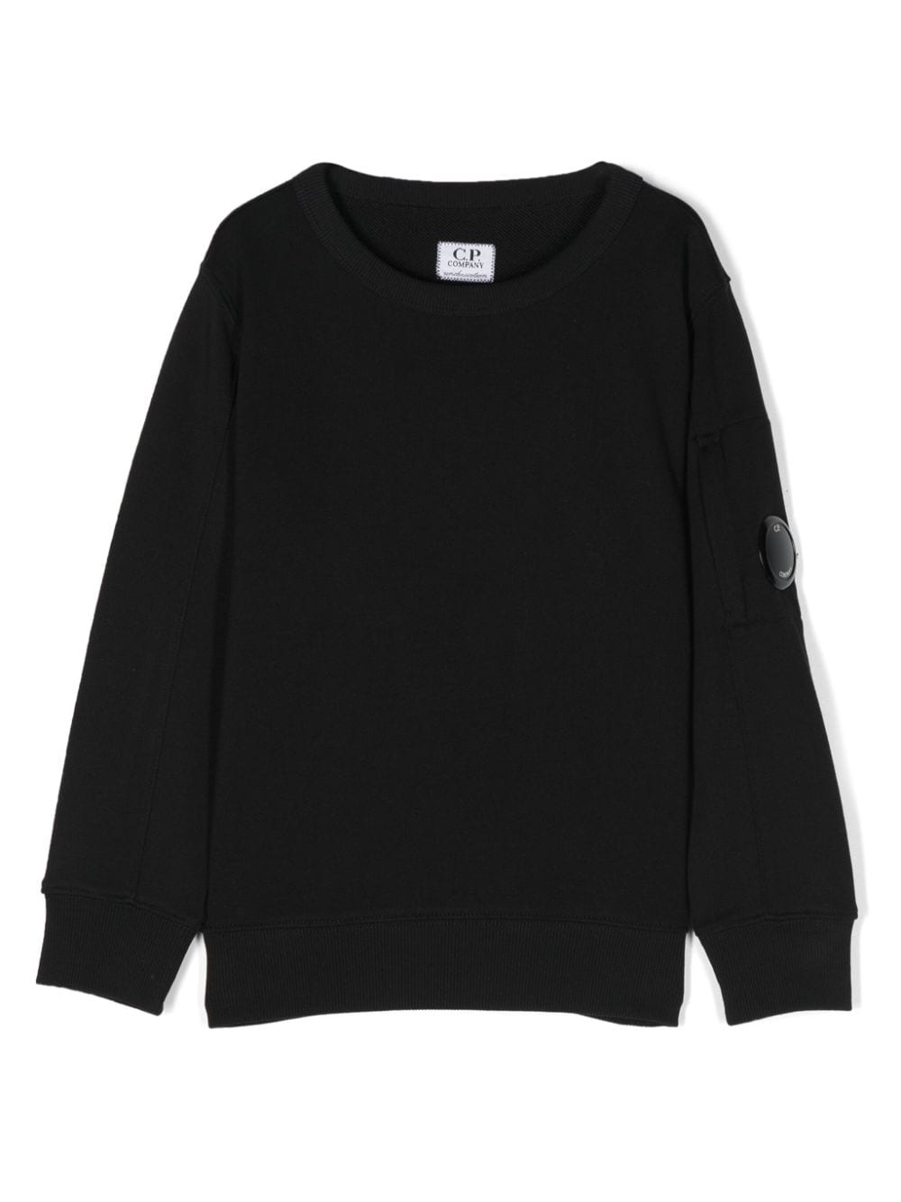 Shop C.p. Company Lens-detail Cotton Sweatshirt In Black