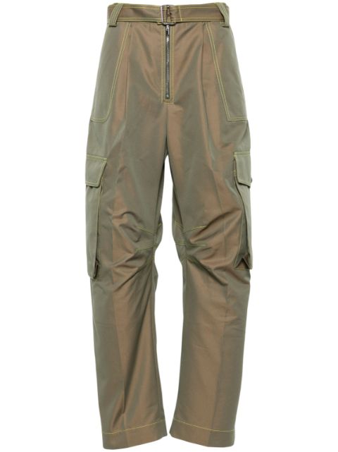 Christopher John Rogers pantalon cargo à taille ceinturée