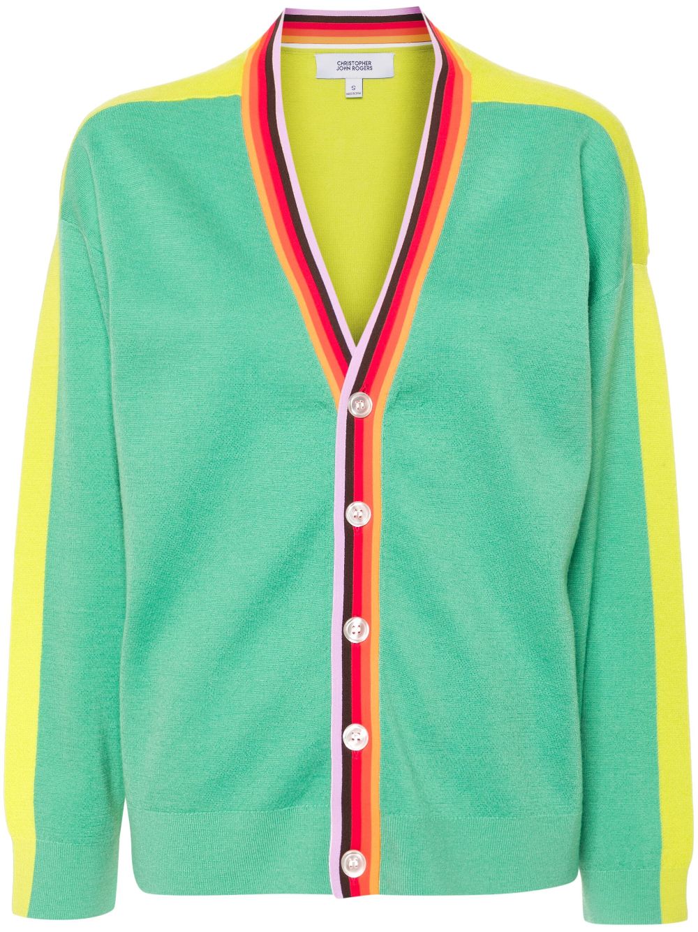 colour-block knitted cardigan