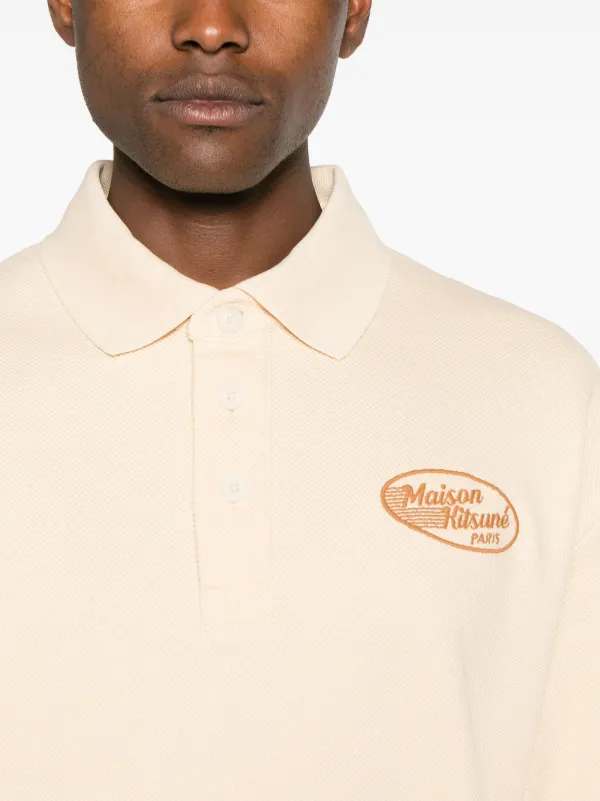 Maison Kitsuné logo-embroidered Cotton Polo Shirt | Yellow