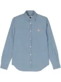 Maison Kitsuné Fox Head-patch cotton shirt - Blue
