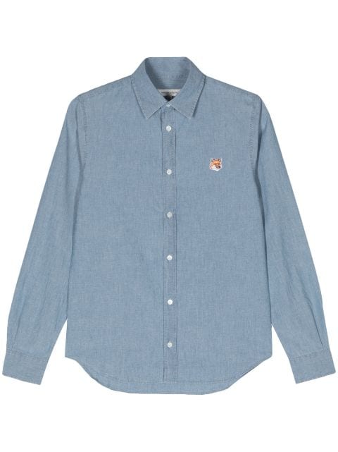 Maison Kitsuné Fox Head-patch cotton shirt