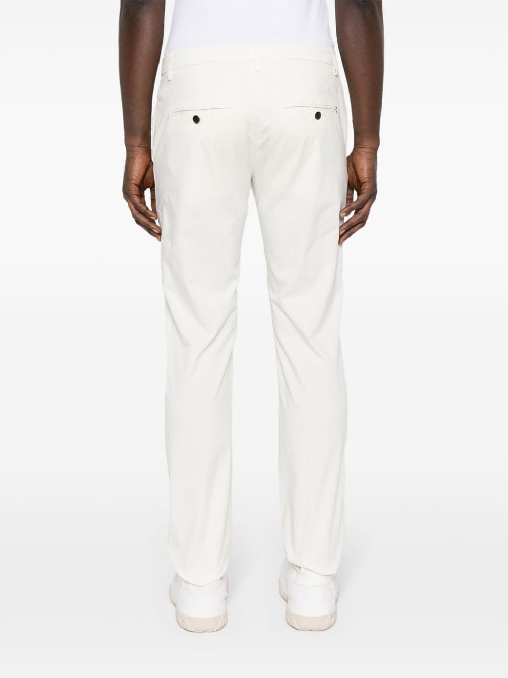 Shop Dondup Spiritissimo Mid-waist Straight-leg Trousers In White