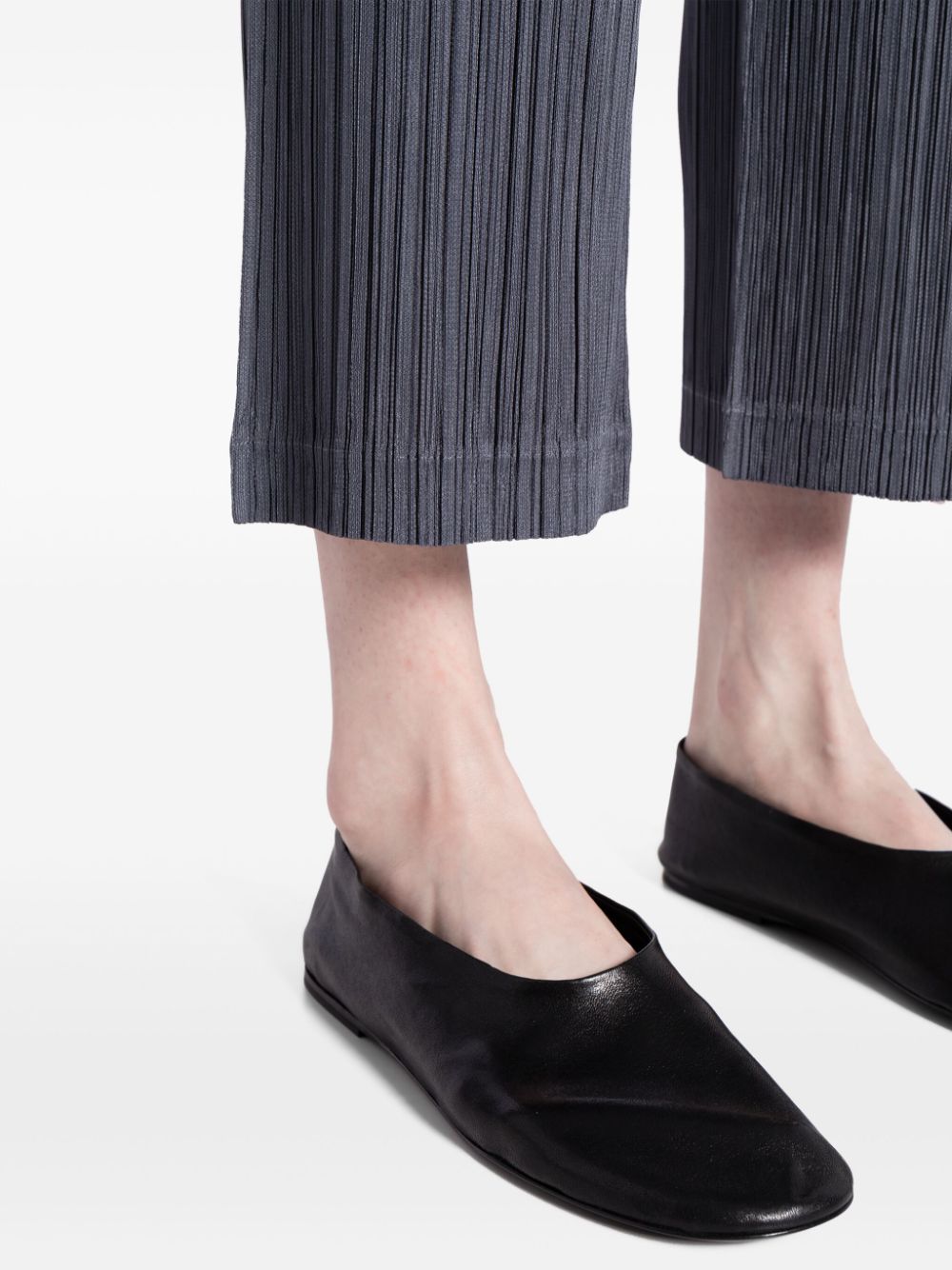 Shop Issey Miyake Slim-cut Pleated Trousers In Grey