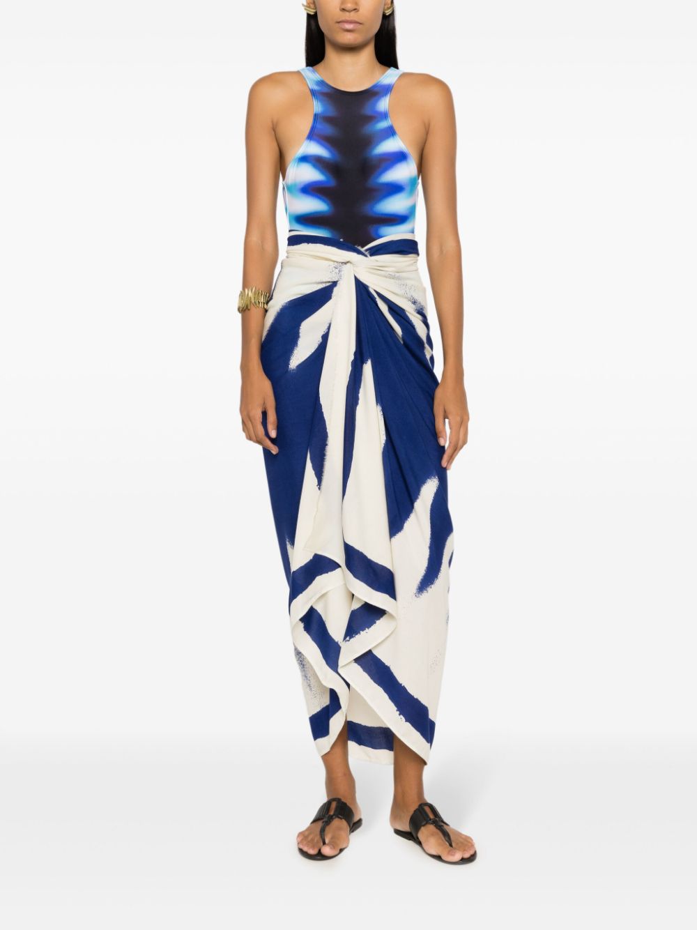 Lenny Niemeyer abstract-print sarong - Blue