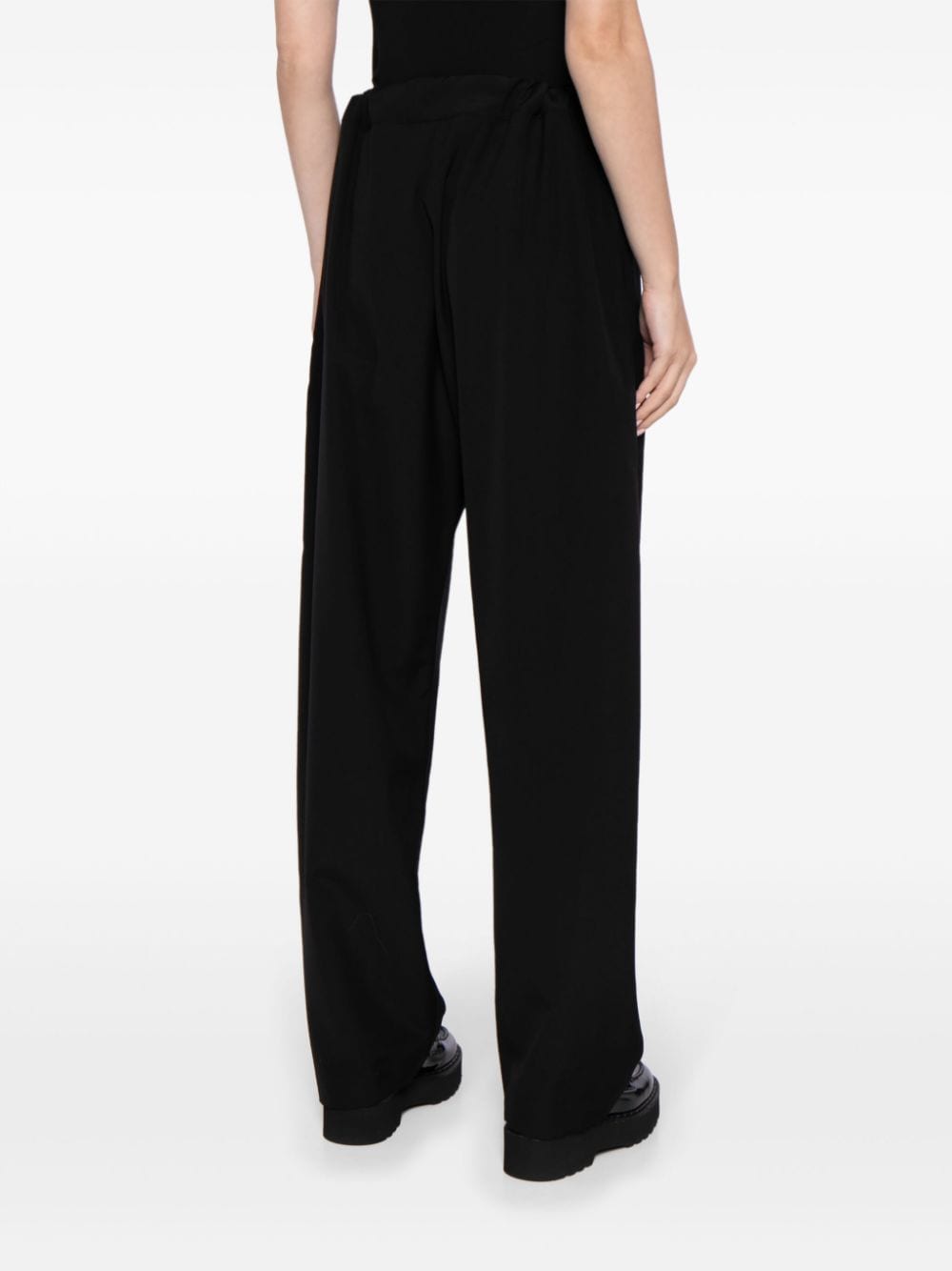 The Row Argent drawstring wool trousers Zwart
