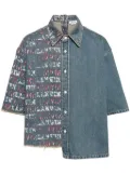 Lanvin x Future asymmetric denim shirt - Blue