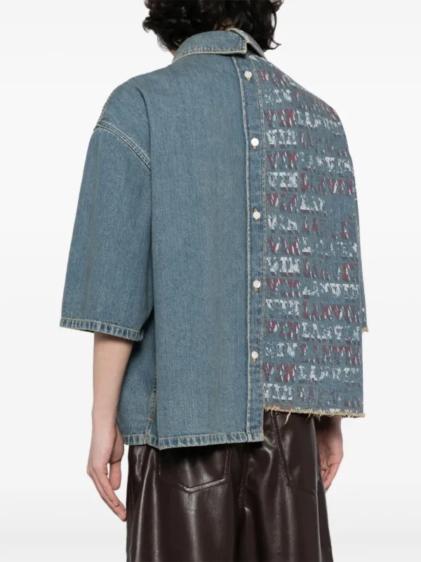 Lanvin x Future Asymmetric Denim Shirt | Blue | FARFETCH ZA