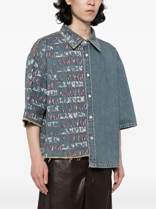 Lanvin x Future Asymmetric Denim Shirt | Blue | FARFETCH