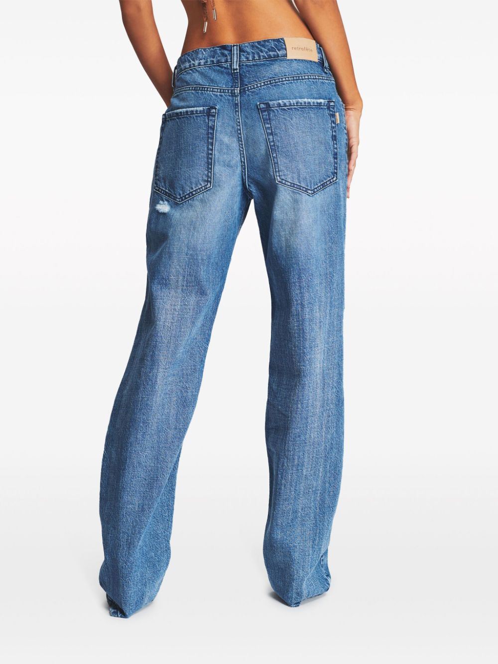 Retrofete Ruimvallende jeans Blauw