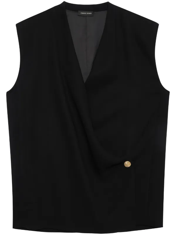 ANINE BING Venice Wrap Vest | Black | FARFETCH