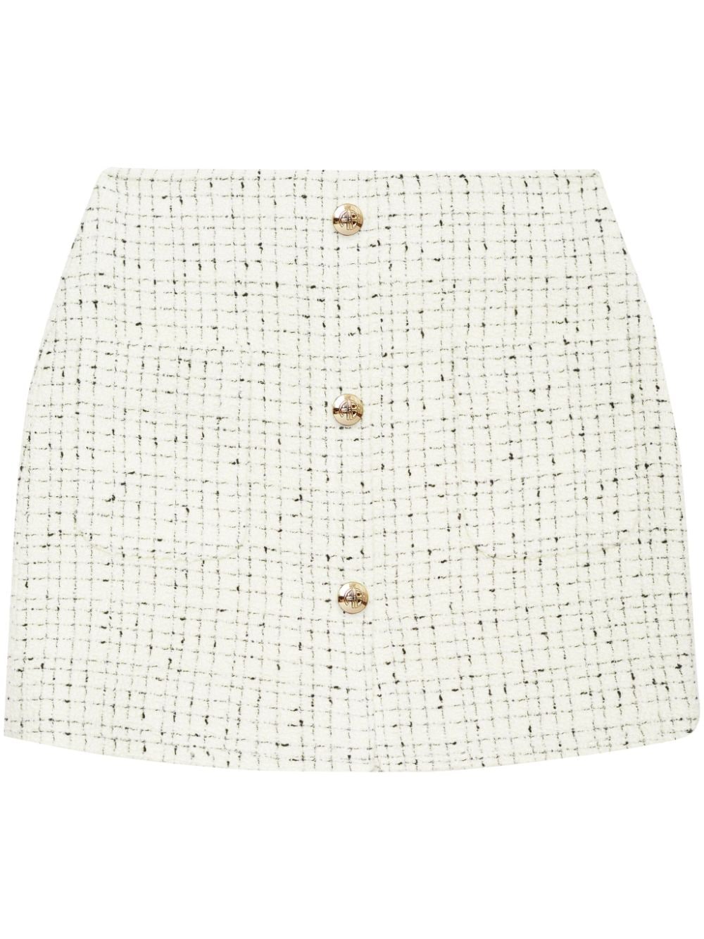 Shop Anine Bing Mateo Tweed Miniskirt In White