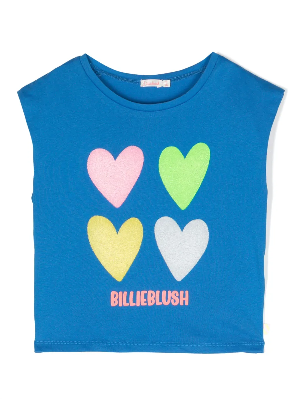 Billieblush Kids' Heart-motif Cotton T-shirt In Blue