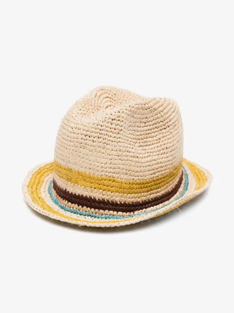 Bonpoint stripe-detailed raffia sun hat