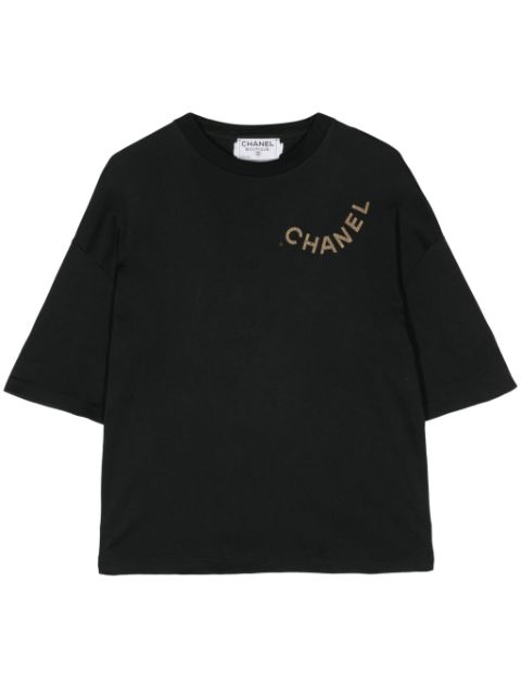 CHANEL 1990-2000 logo-print T-shirt Women