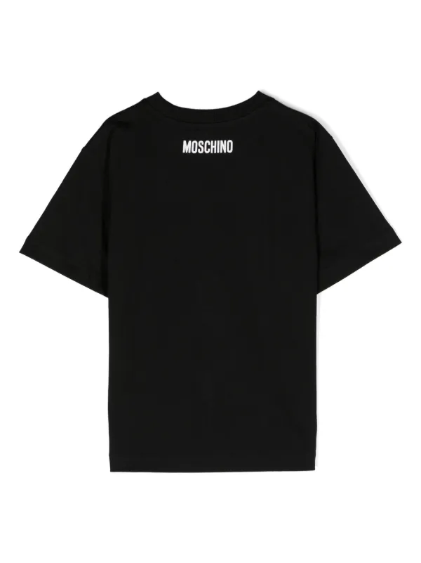 Moschino Kids Question Mark Cotton T-shirt | Black | FARFETCH IN