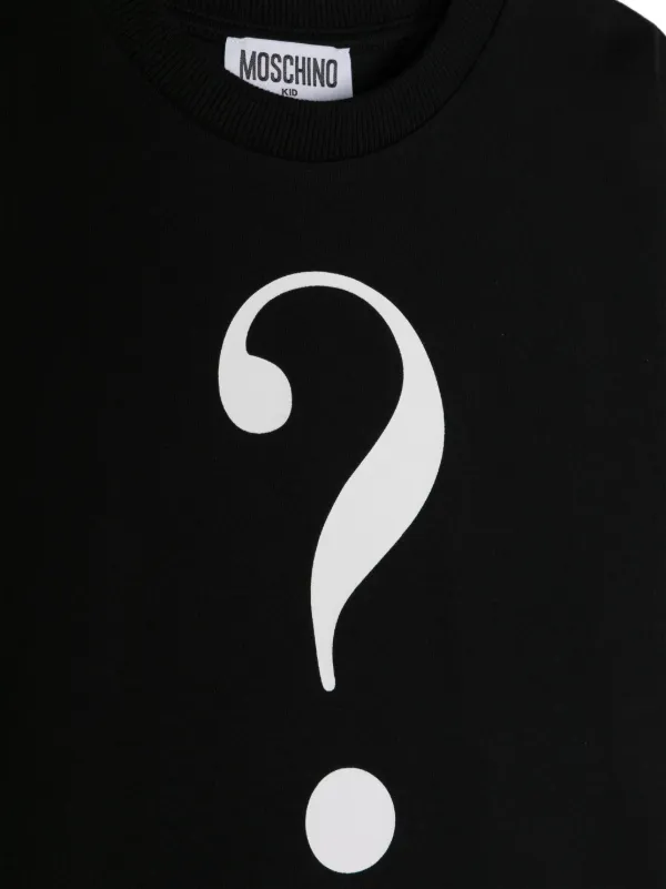 Moschino Kids Question Mark Cotton T-shirt | Black | FARFETCH IN