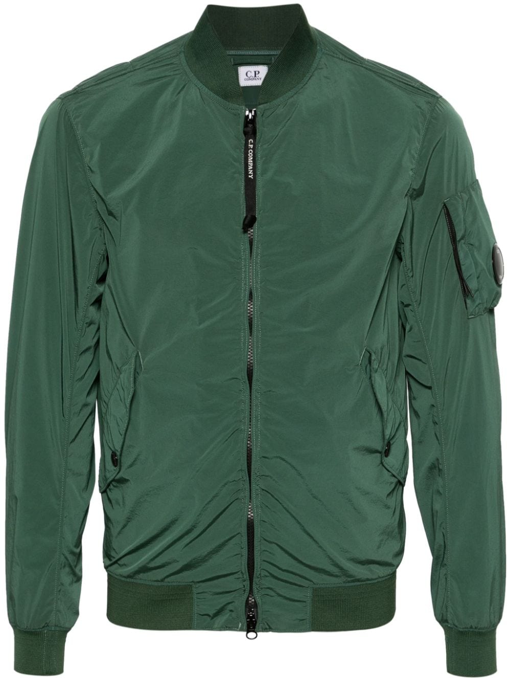C.p. Company Lens-detail Zipped Jacket In Green