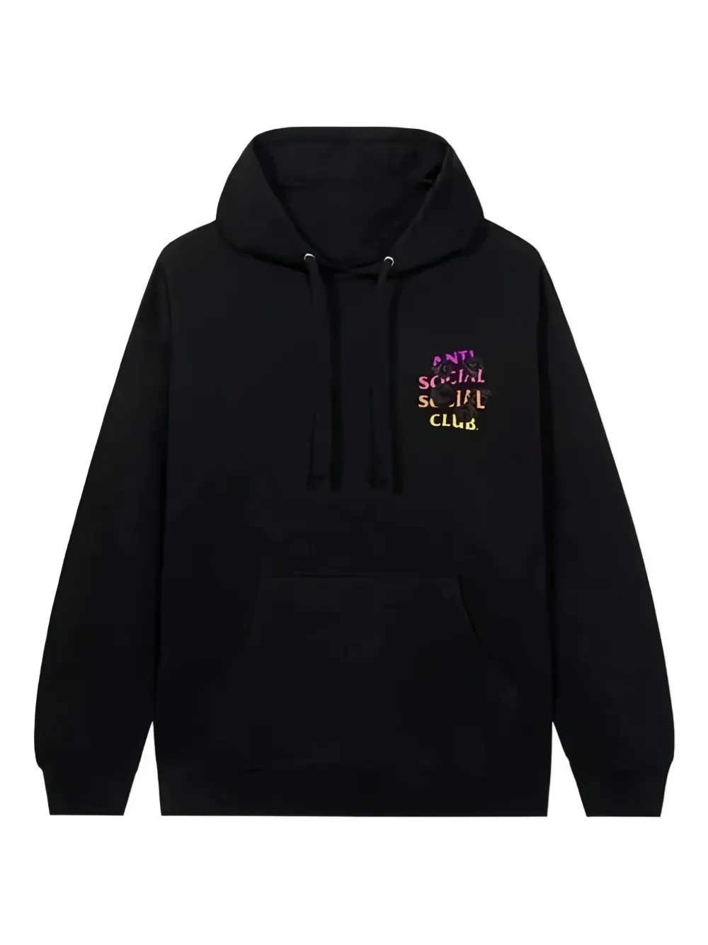 Anti Social Club rose-embellished bat hoodie Zwart