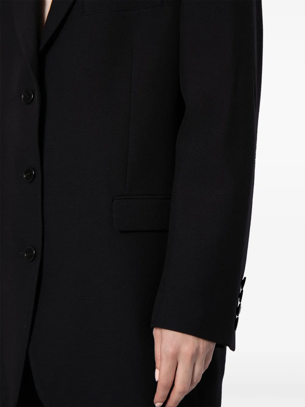 The Row Ule wool canvas blazer Zwart