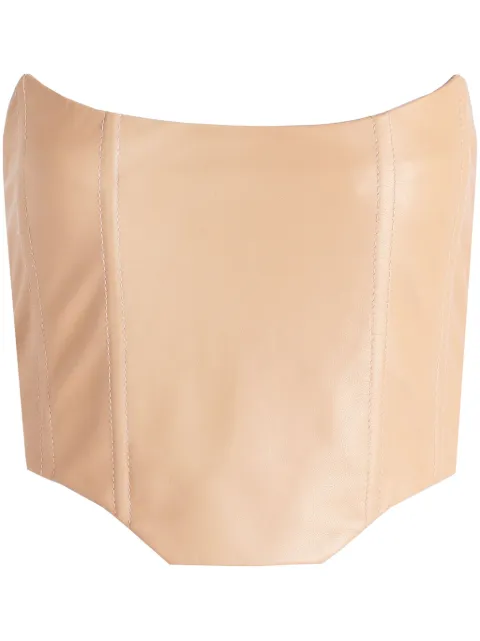 Retrofete Eloise leather strapless top