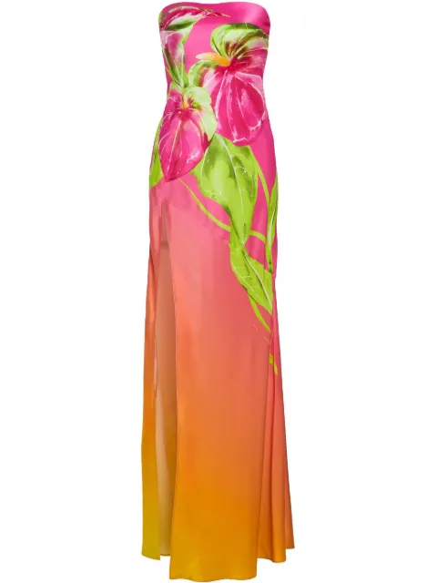 Retrofete Aiyanna strapless silk maxi dress