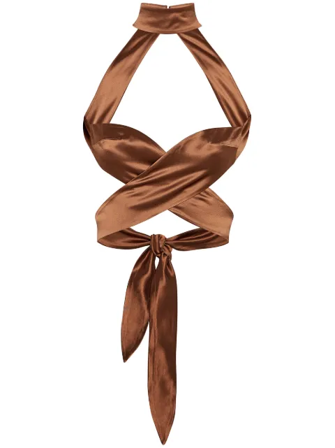Retrofete Ross halterneck satin top