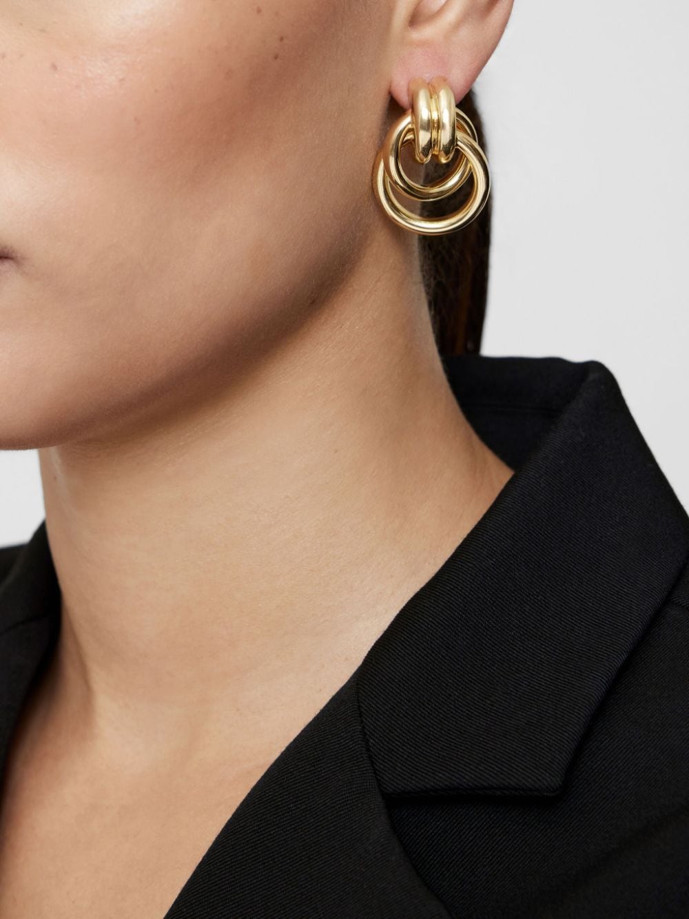 Shop Anine Bing Double Knot Drop Earrings In Gold