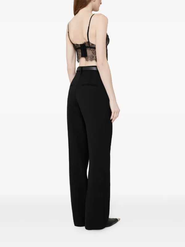 ANINE BING Lace scallop-hem Bralette | Black | FARFETCH CA
